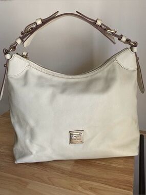 Dooney & Bourke Cream Leather Shoulder Hobo